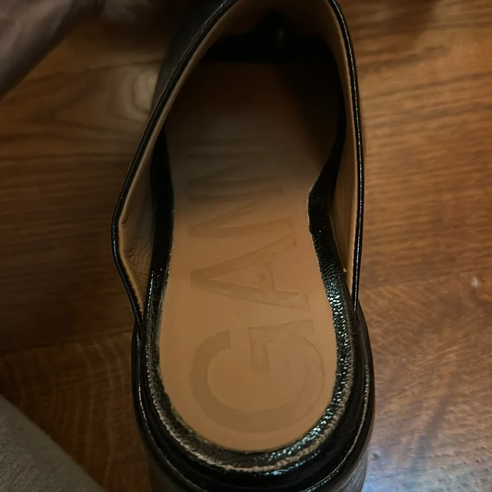 Ganni chunky platform sandals size 38 (fits 7.5 or 8) black shiny - Picture 3 of 6